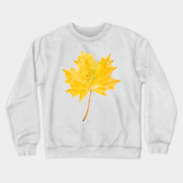 one yellow leaf watercolor Crewneck Sweatshirt by colorandcolor